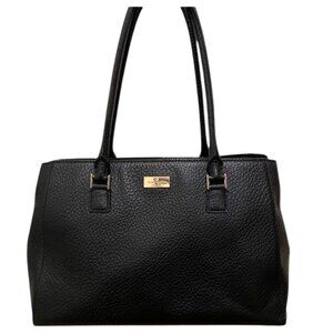 Kate Spade New York Black Pebbled Leather Tote Bag